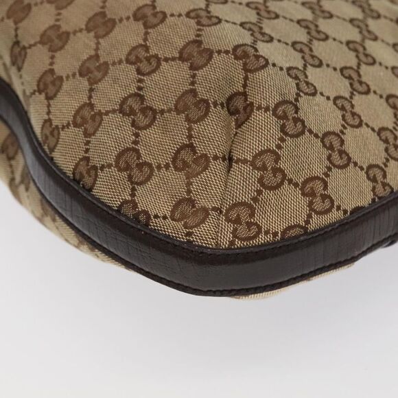 Gucci Horsebit Beige Canvas Shoulder Bag (Pre-Owned) - Picture 16 of 16